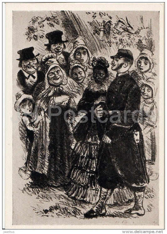 illustration by K. Rudakov - Boitelle by Guy de Maupassant - 1957 - Russia USSR - unused - JH Postcards