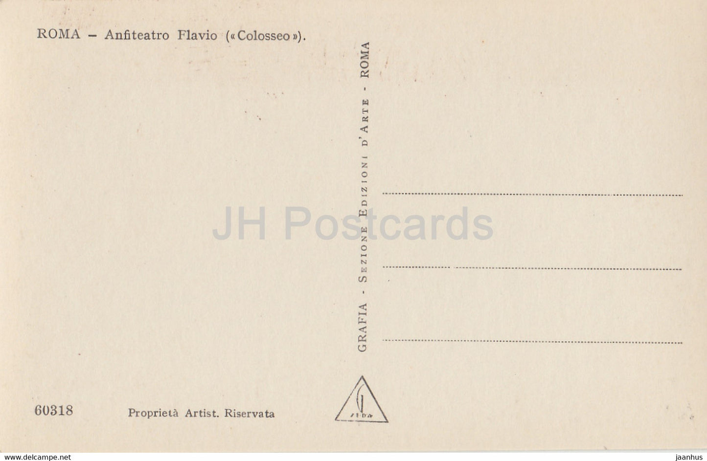 Roma - Rom - Anfiteatro Flavio - Kolosseum - Kolosseum - 60318 - alte Postkarte - Italien - unbenutzt
