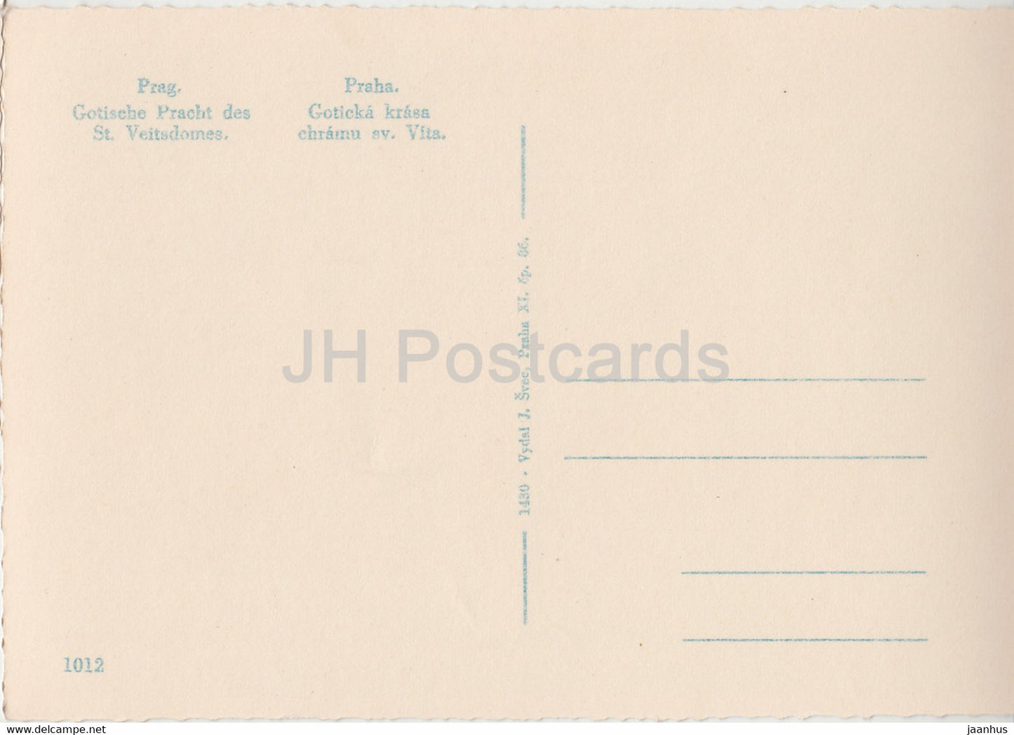 Praha - Prague - Prag - Gotische Pracht des St Veitsdomes - St Vitus - old postcard - 1012 - Czech Republic - unused