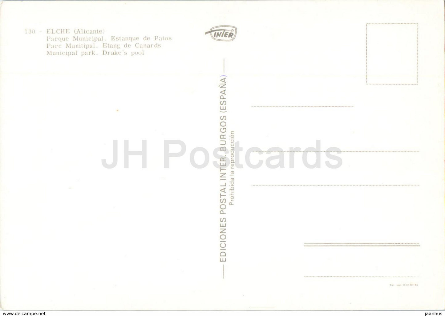 Elche - Parque Municipal - Estanque de Patos - Park - Pool - 130 - Spanien - unbenutzt