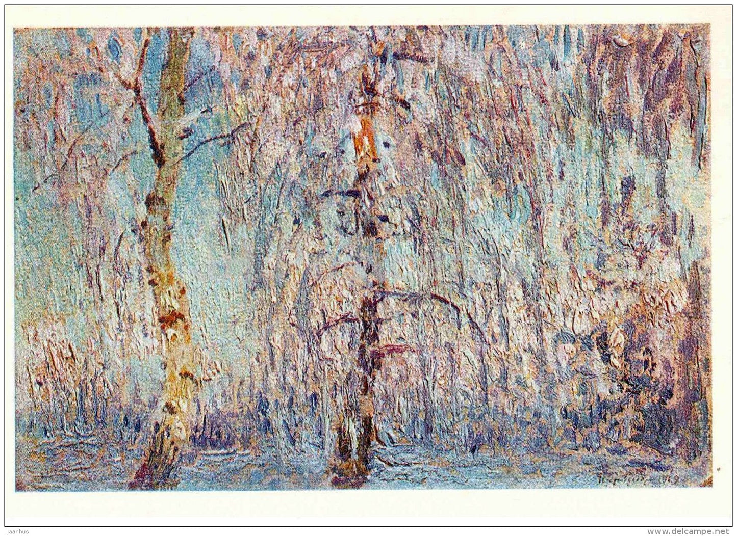 painting by I. Grabar - Frost , 1919 - birch - Four Seasons - russian art - Russia USSR - 1980 - unused - JH Postcards