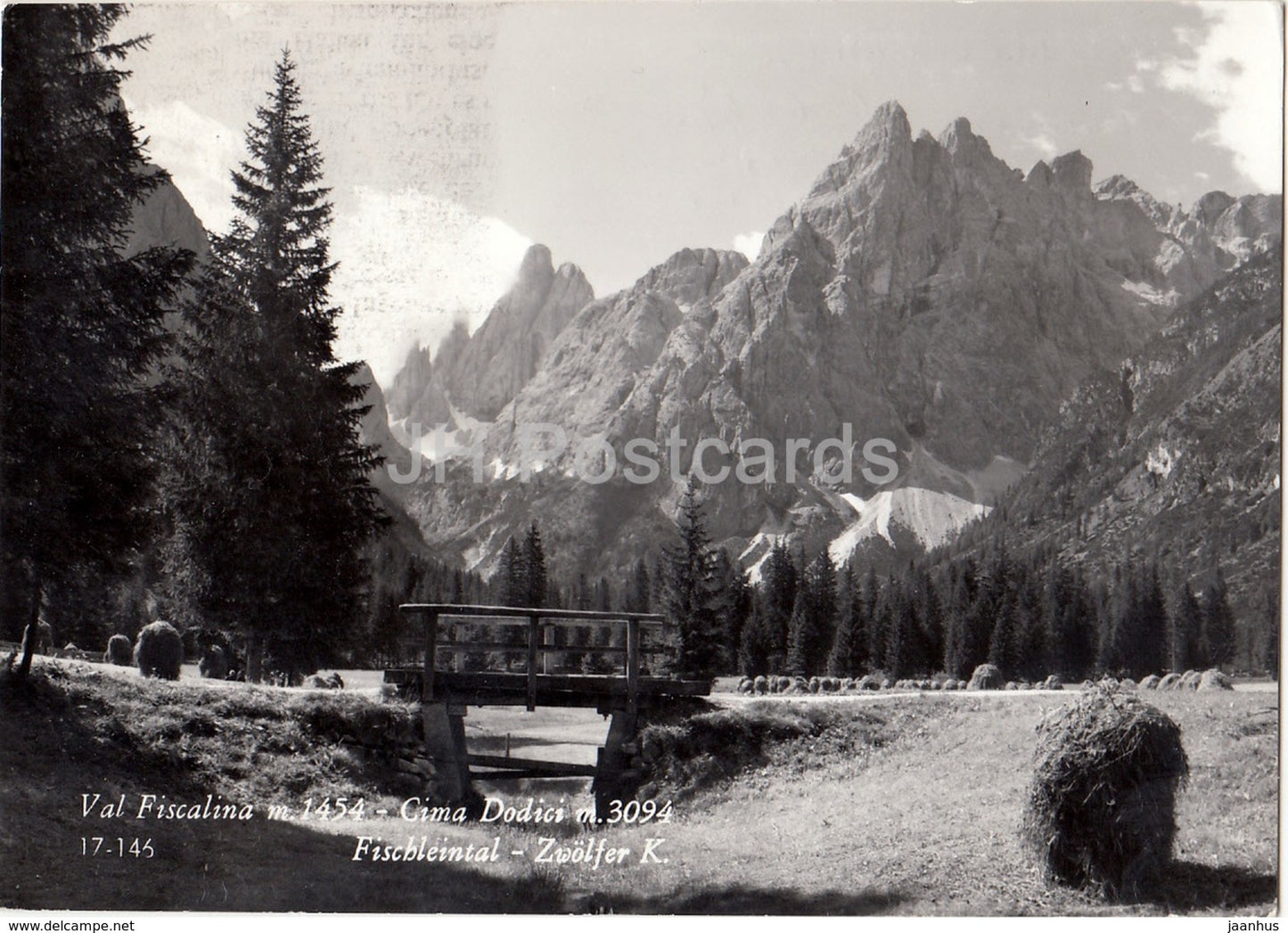 Val Fiscalina m 1454 m - Cima Dodici 3094 m - Fischleintal - Zwolfter K. - Italy - 1967 - used - JH Postcards