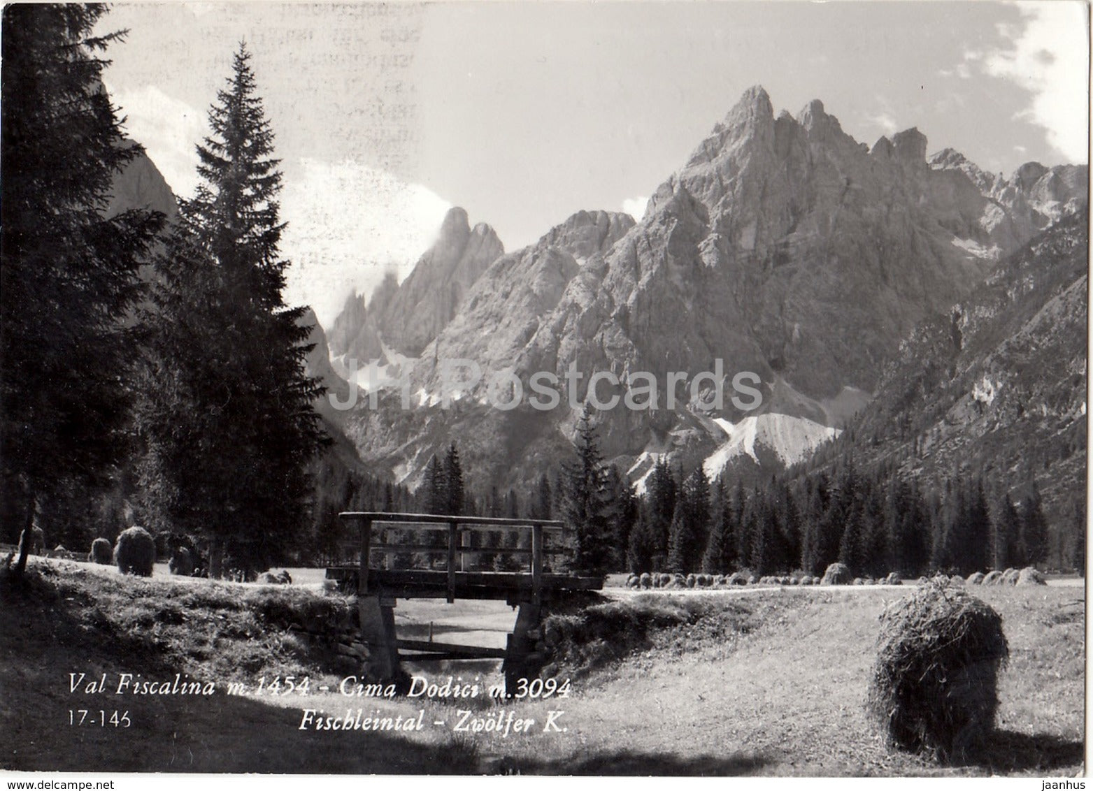 Val Fiscalina m 1454 m - Cima Dodici 3094 m - Fischleintal - Zwolfter K. - Italy - 1967 - used - JH Postcards