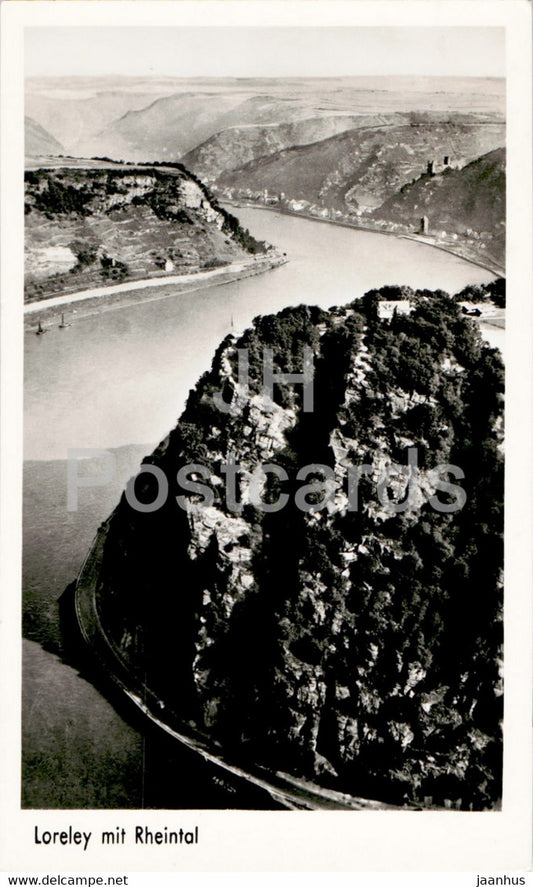 Loreley mit Rheintal - Oswald Vetter - old postcard - 1954 - Germany - used - JH Postcards