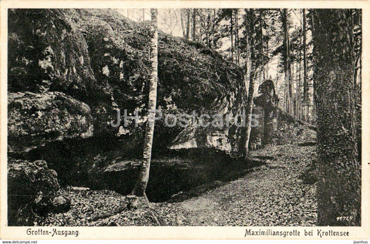 Grotten Ausgang - Maximiliansgrotte bei Krottensee - cave - 11724 - old postcard - Germany - unused - JH Postcards