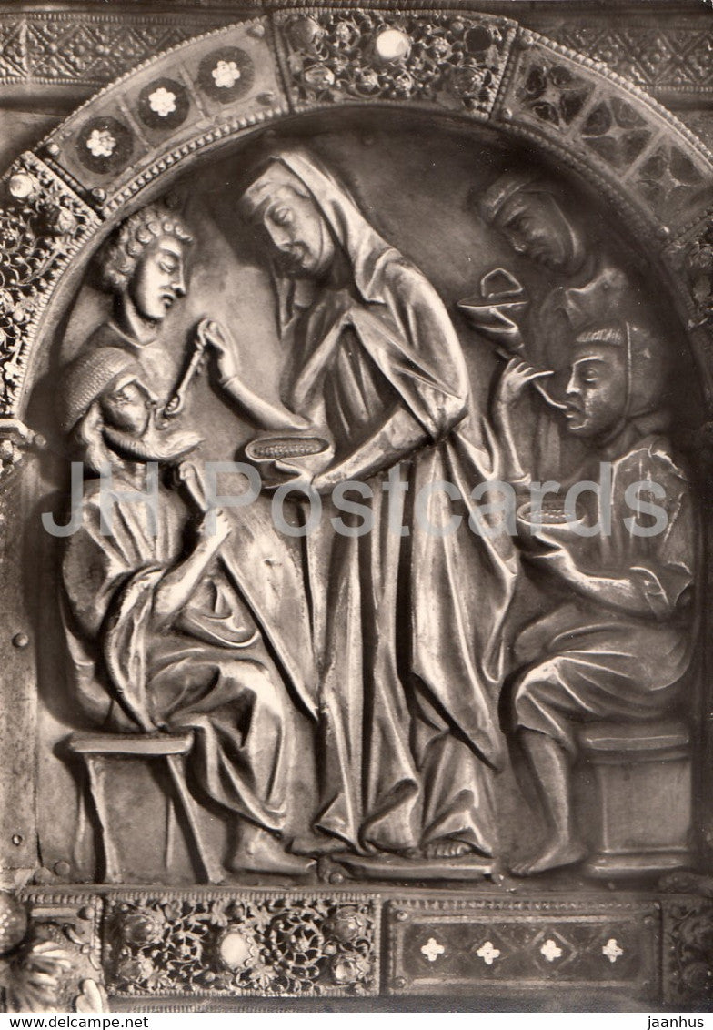 Marburg - Elisabethkirche - Sakristei - Elisabethschrein - Dachrelief - Speisung der Blinden - Germany - unused - JH Postcards
