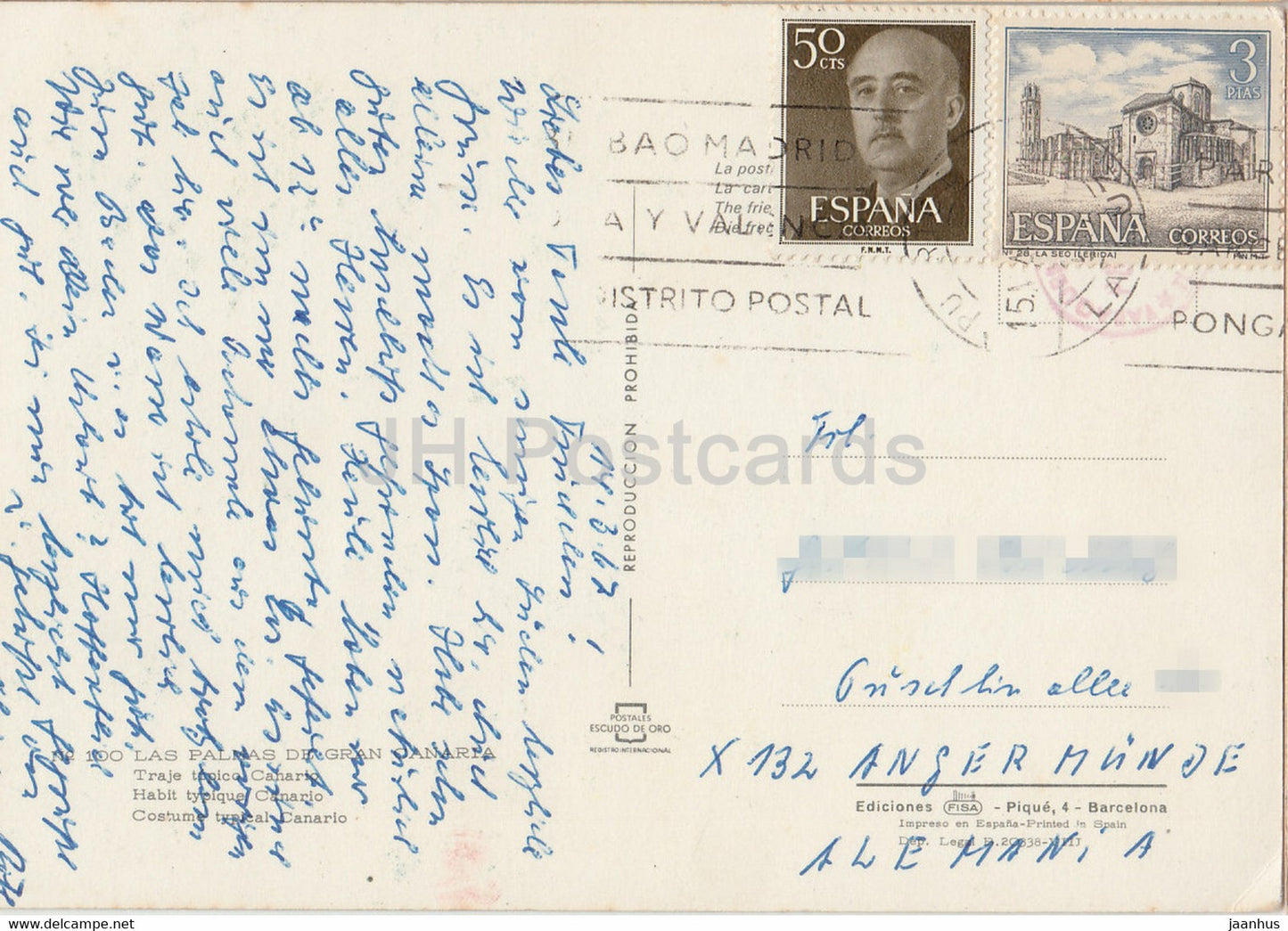 Las Palmas de Gran Canaria - Traje - folk costumes - Gran Canaria - 1967 - Spain - used