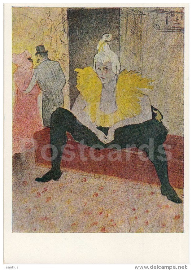 painting by Henri de Toulouse-Lautrec - Sitting Clown Cha-U-Kao , 1896 - French Art - 1963 - Russia USSR - unused - JH Postcards