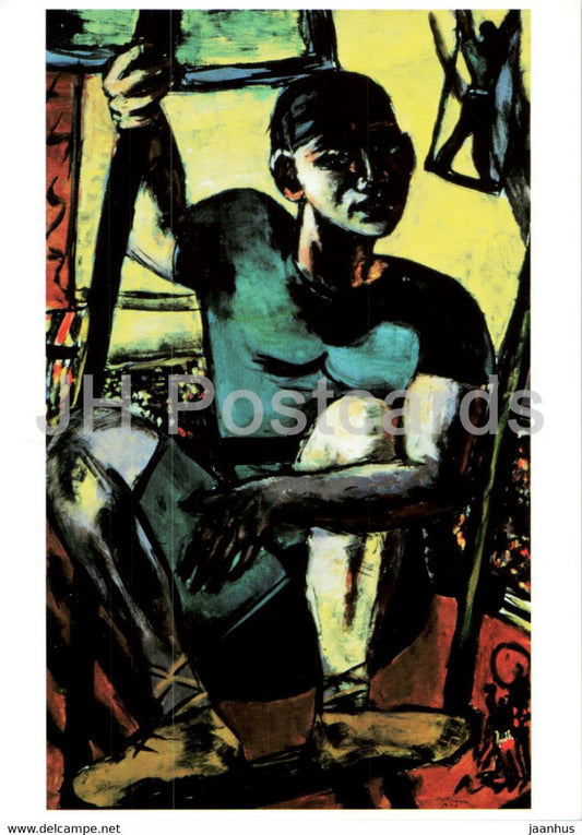 painting by Max Beckmann - Akrobat auf der Schaukel - German art - Germany - unused - JH Postcards