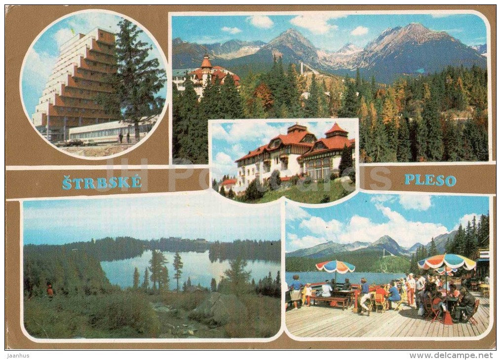 Ski jumping hill - spa  hotel Panorama - Strbske Pleso - Vysoke Tatry - High Tatras - Czechoslovakia - Slovakia - used - JH Postcards