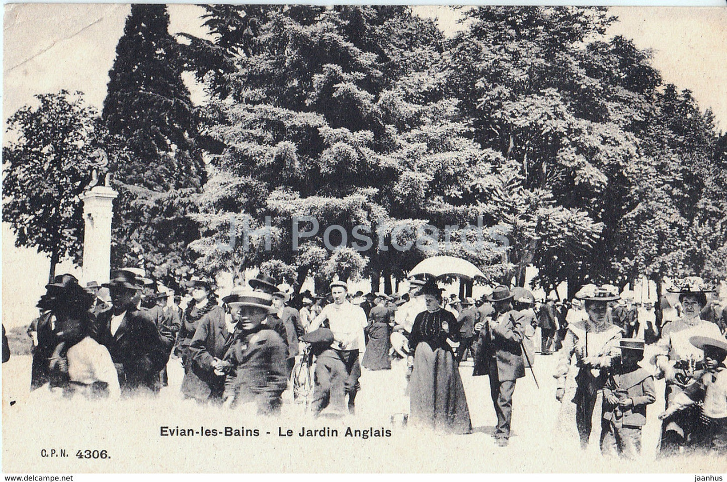 Evian les Bains - Le Jardin Anglais - 4306 - old postcard - France - used - JH Postcards
