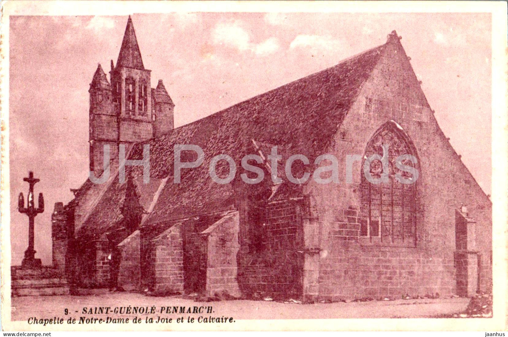 Saint Guenole Penmarch - Chapelle de Notre Dame de la Joie et le Calvaire - 9 - old postcard - 1933 - France - used - JH Postcards