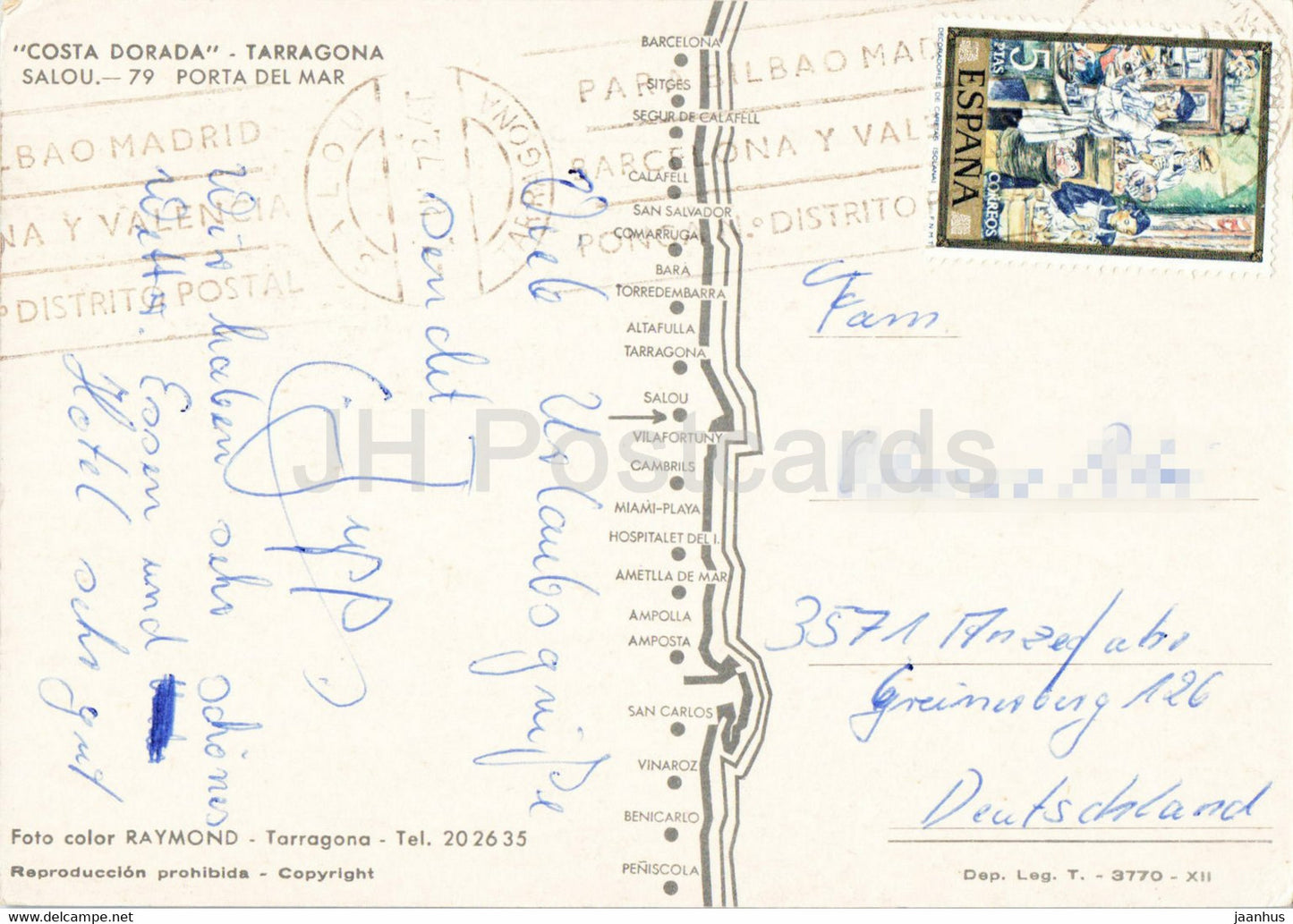 Costa Dorada - Tarragona - Salou - Porta del Mar - 79 - 1972 - Spain - used