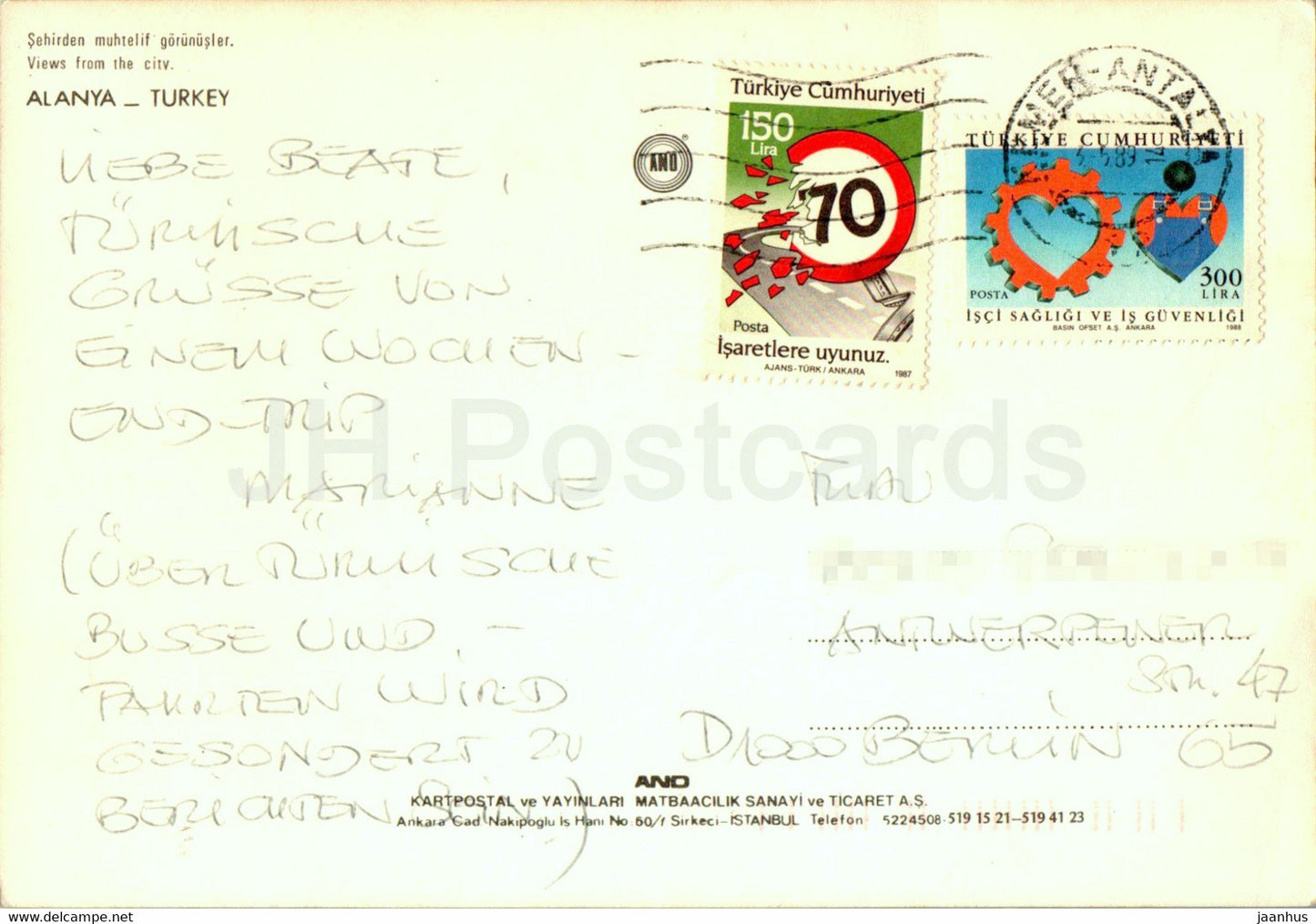 Alanya - Views from the city - multiview - 1989 - Turkey - used