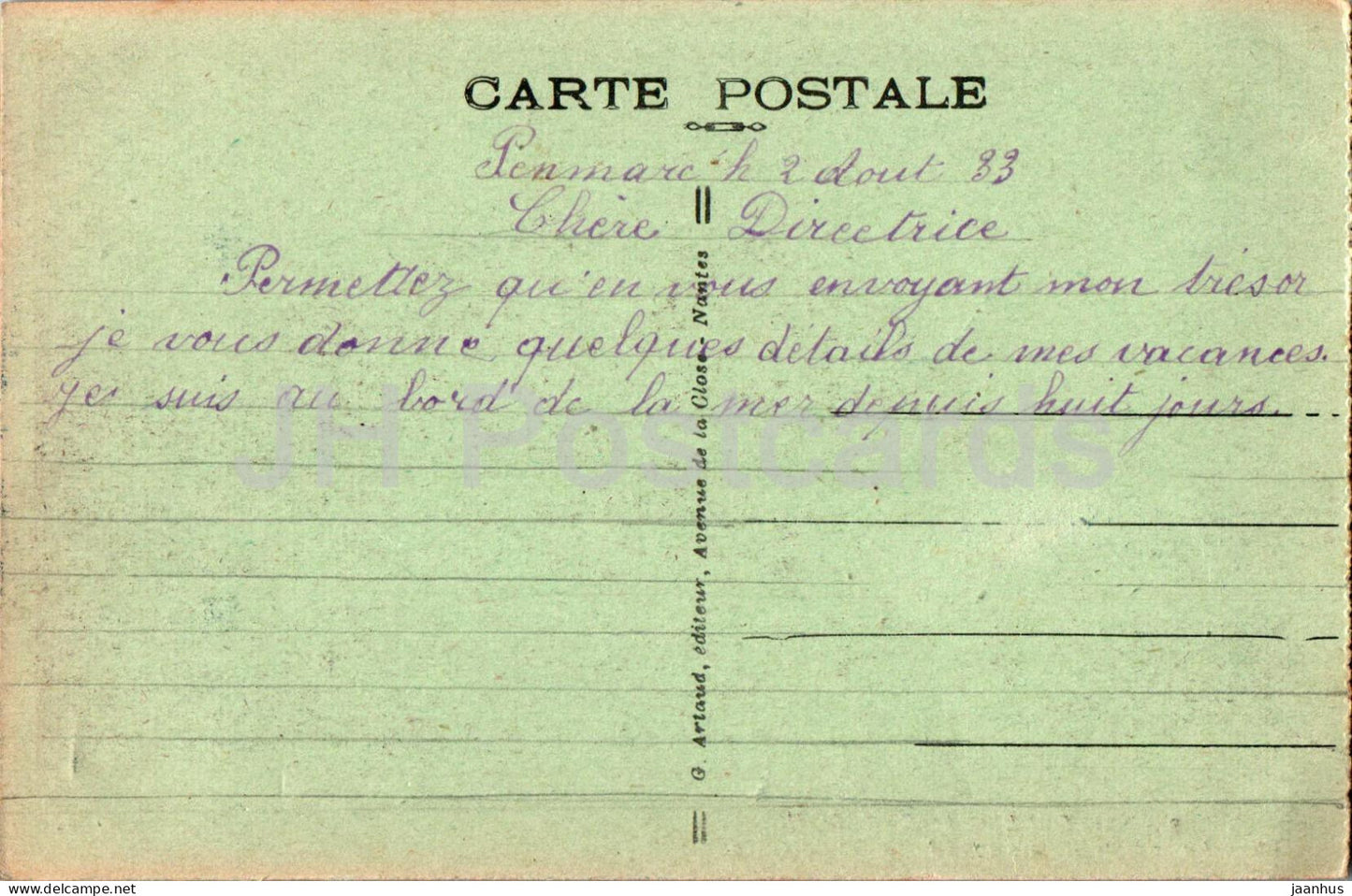 Saint Guenole Penmarch - Chapelle de Notre Dame de la Joie et le Calvaire - 9 - alte Postkarte - 1933 - Frankreich - gebraucht 