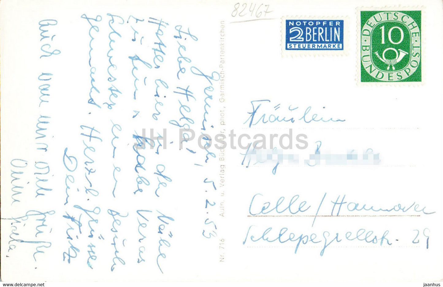 Garmisch Partenkirchen - Marktplatz - old postcard - 1953 - Germany - used