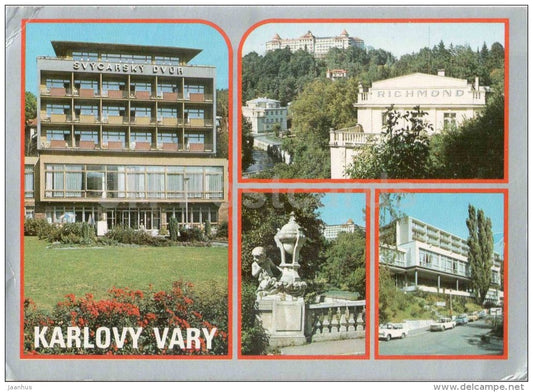 spa - sanatorium Richmond - Imperial - Sanssouci - Karlovy Vary - Karlsbad - Czechoslovakia - Czech - used 1979 - JH Postcards