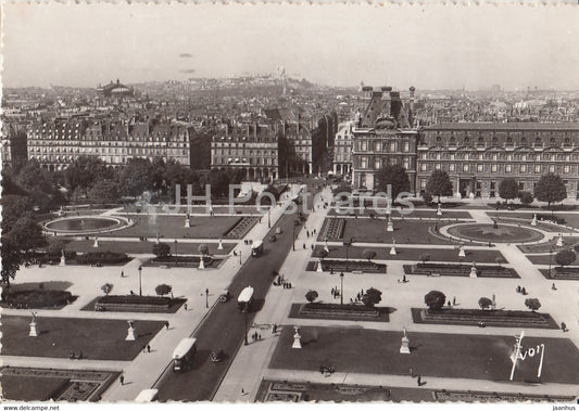 Paris - Perspective sur le jardin des Tuileries - la butte Montmartre et le Sacre Coeur - 1937 - France - used - JH Postcards