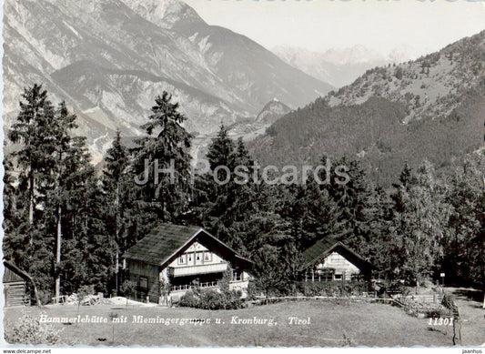 Hammerlehutte mit Miemingergruppe u Kronburg - Tirol - old postcard - 1961 - Austria - used - JH Postcards