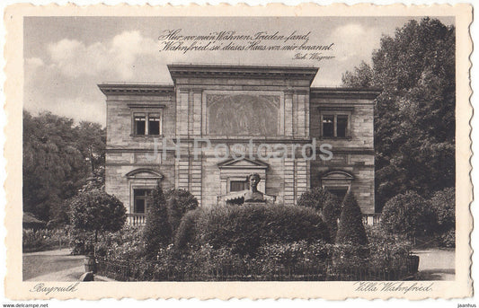Bayreuth - Villa Wahnfried - 67038 - old postcard - Germany - unused - JH Postcards