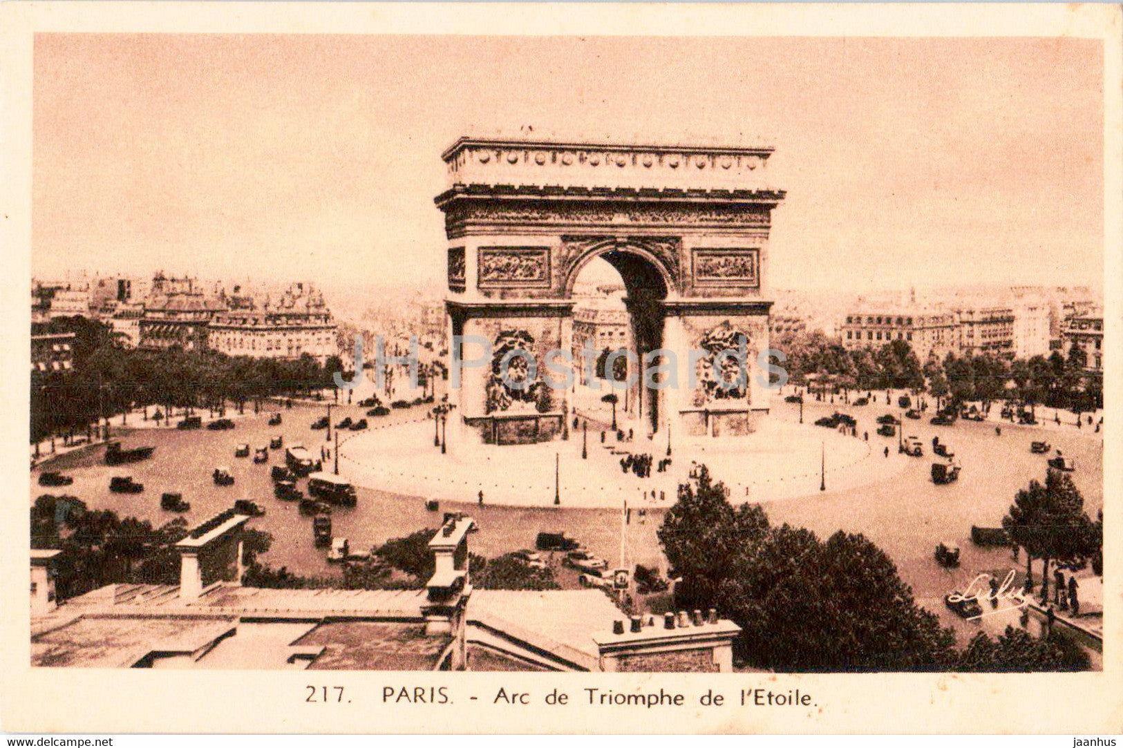Paris - Arc de Triomphe de l'Etoile - 217 - old postcard - 1940 - France - used - JH Postcards