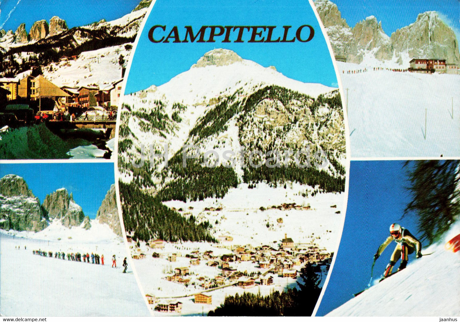 Campitello - alpine skiing - 1981 - Italy - used - JH Postcards