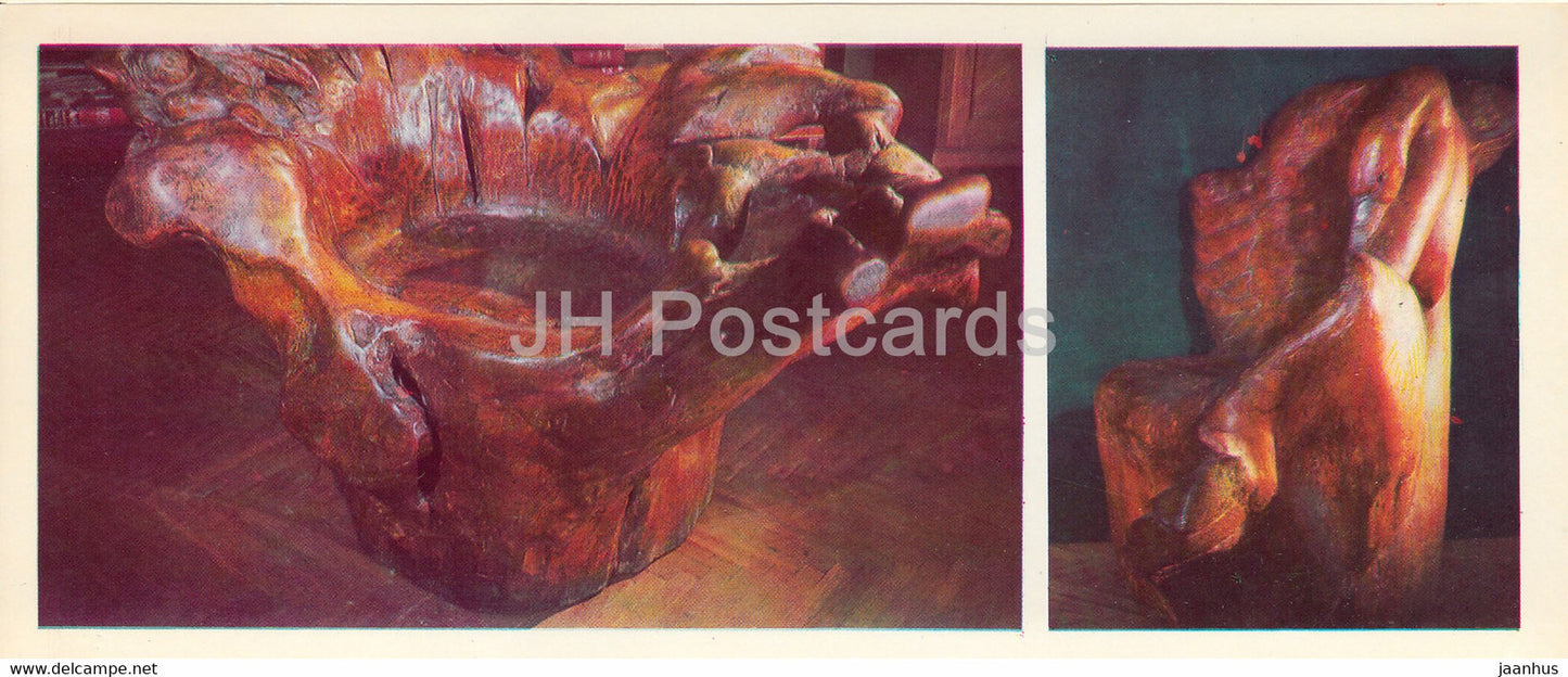 Russian sculptor S. Konenkov Museum - Konenkov armchair - Swan chair - 1978 - Russia USSR - unused - JH Postcards