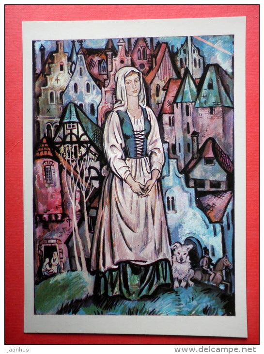 Nele - dog - The Legend of Thyl Ulenspiegel and Lamme Goedzak by de Coster - 1975 - Russia USSR - unused - JH Postcards
