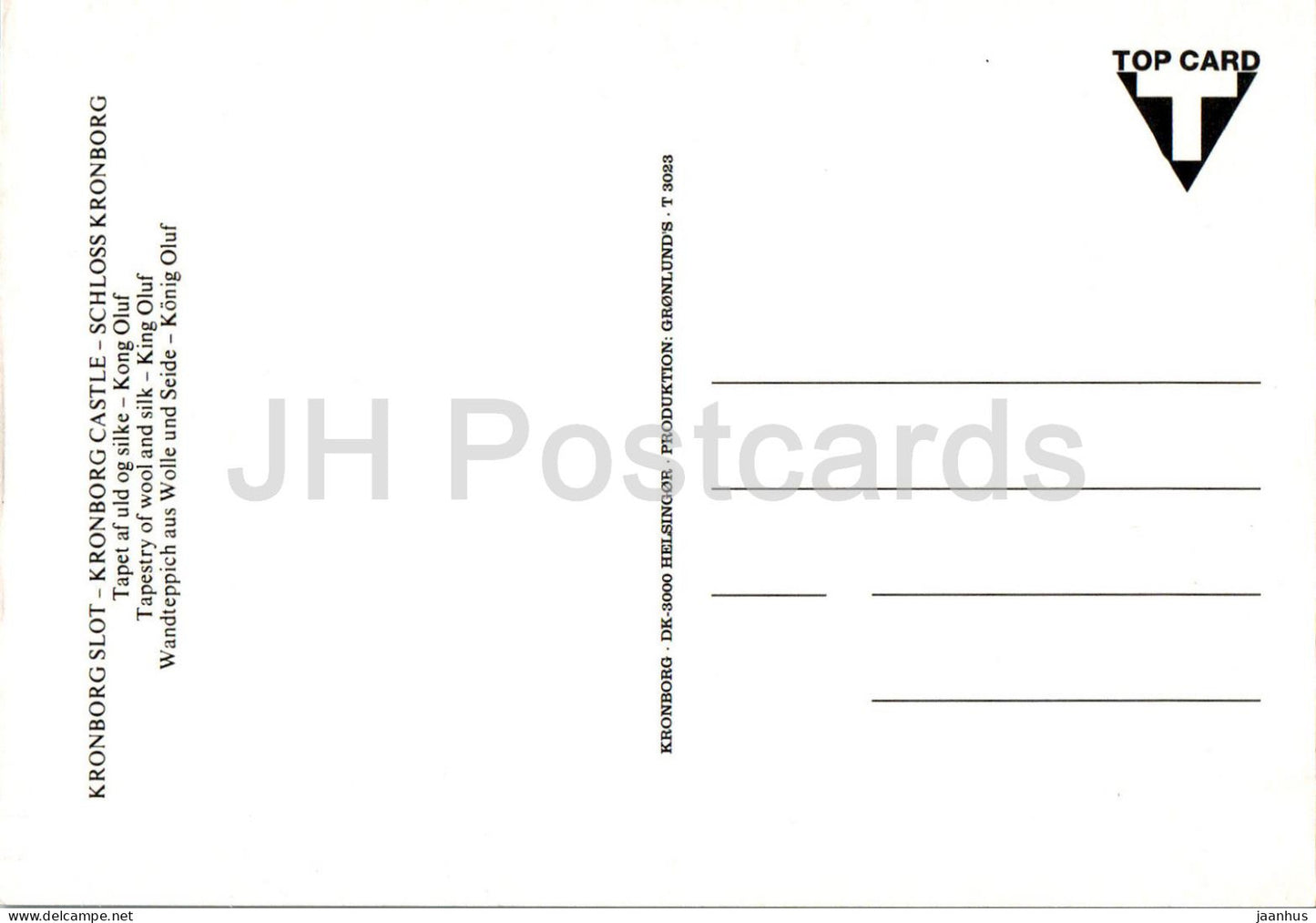 Kronborg - Tapestry of wool and silk - King Oluf - castle - 3023 - Denmark - unused