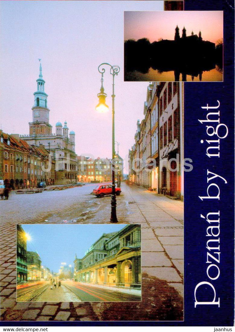 Poznan by Night - Poland - unused - JH Postcards