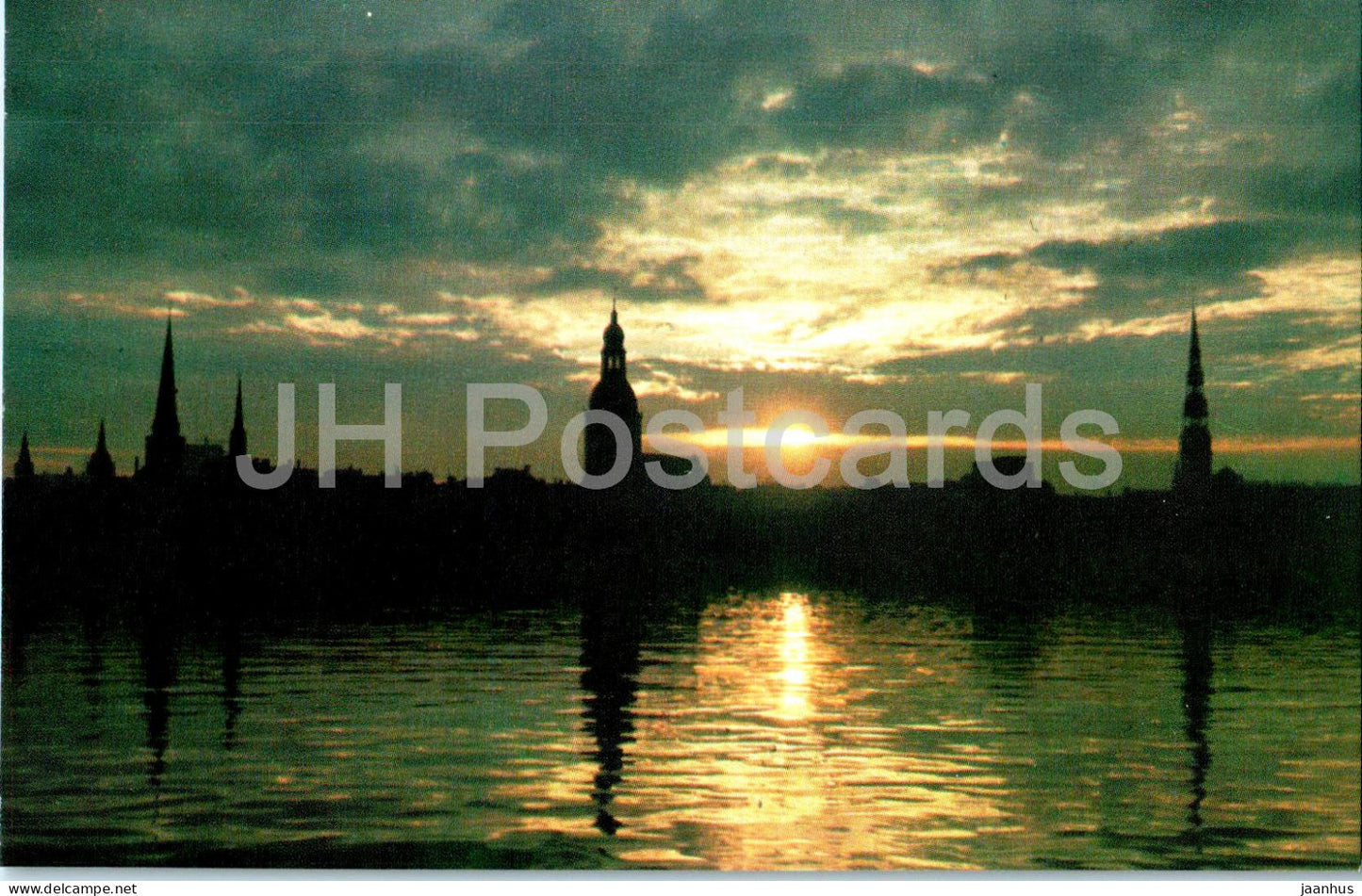 Riga - Riga at Dawn - 1 - 1977 - Latvia USSR - unused - JH Postcards