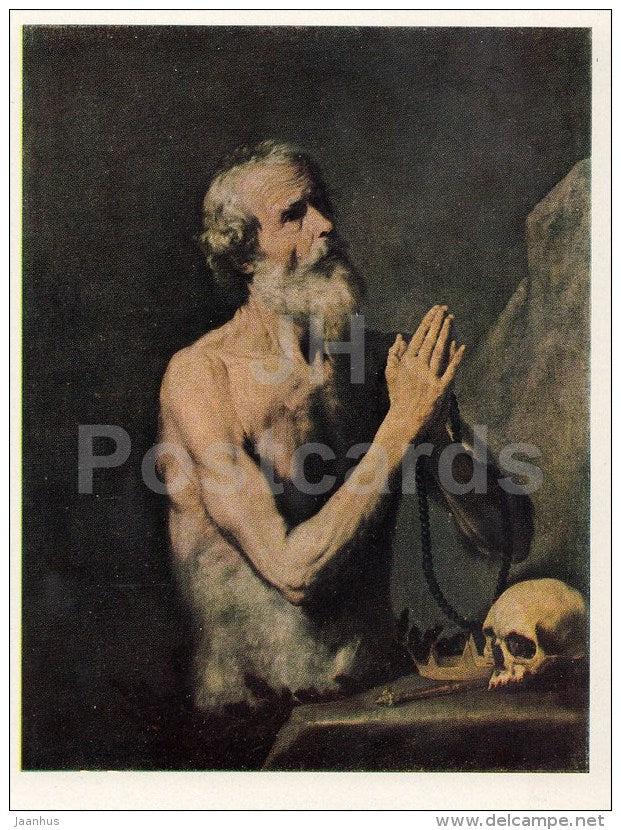 painting by Jusepe de Ribera - St. Onuphrius - Spanish Art - 1963 - Russia USSR - unused - JH Postcards