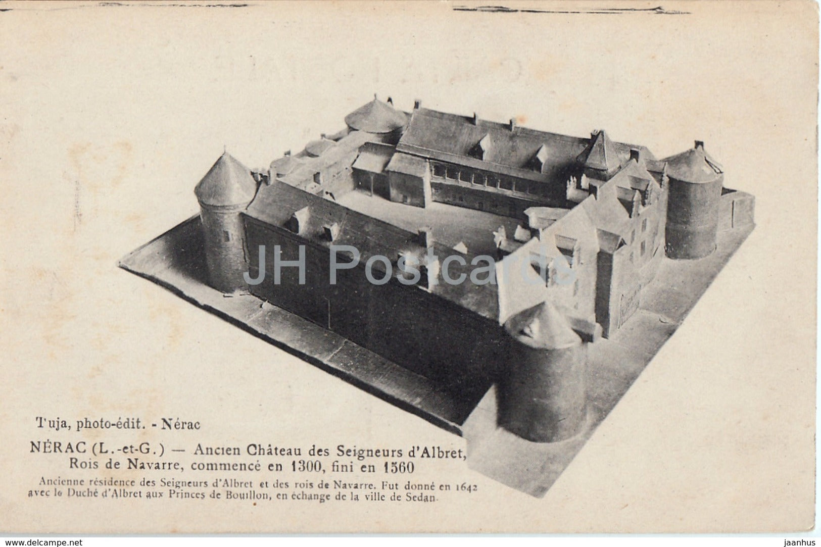 Nerac - Ancien Chateau des Seigneurs d'Albret - Rois de Navarre - castle - old postcard - France - used