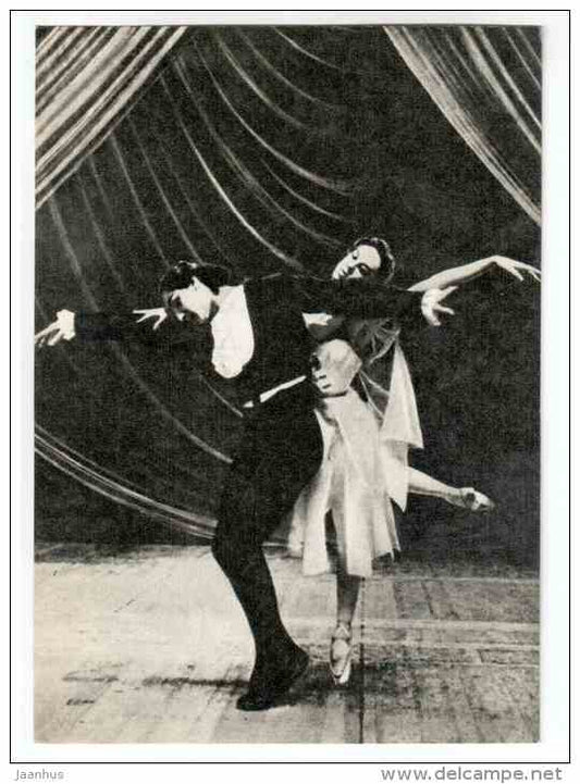 M. Kondratieva as Muse and Ya , Sekh as Paganini - Paganini ballet - Soviet ballet - 1970 - Russia USSR - unused - JH Postcards