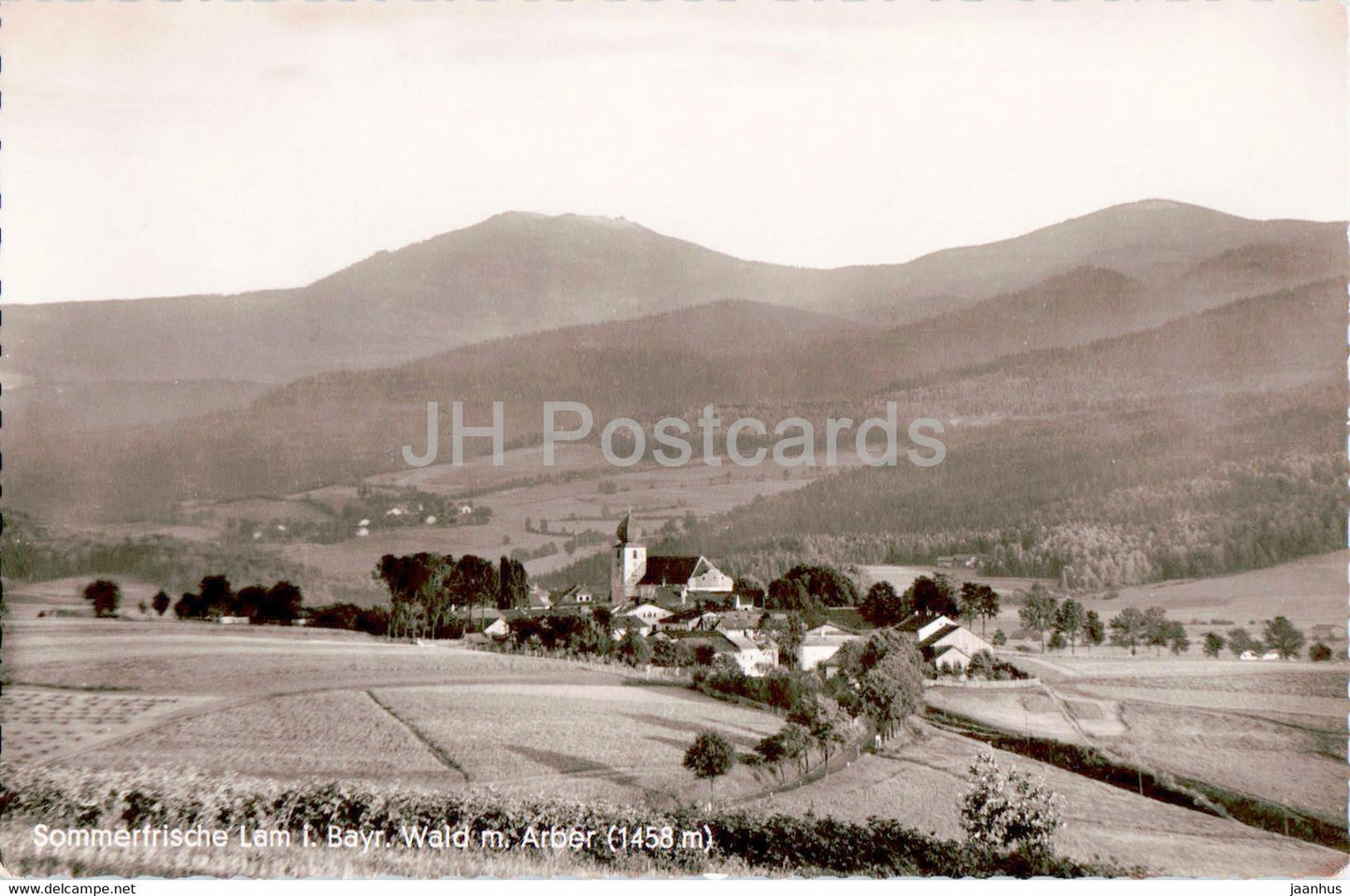 Sommerfrische Lam i Bayr Wald m Arber 1458 m - old postcard - 1960 - Germany - used - JH Postcards