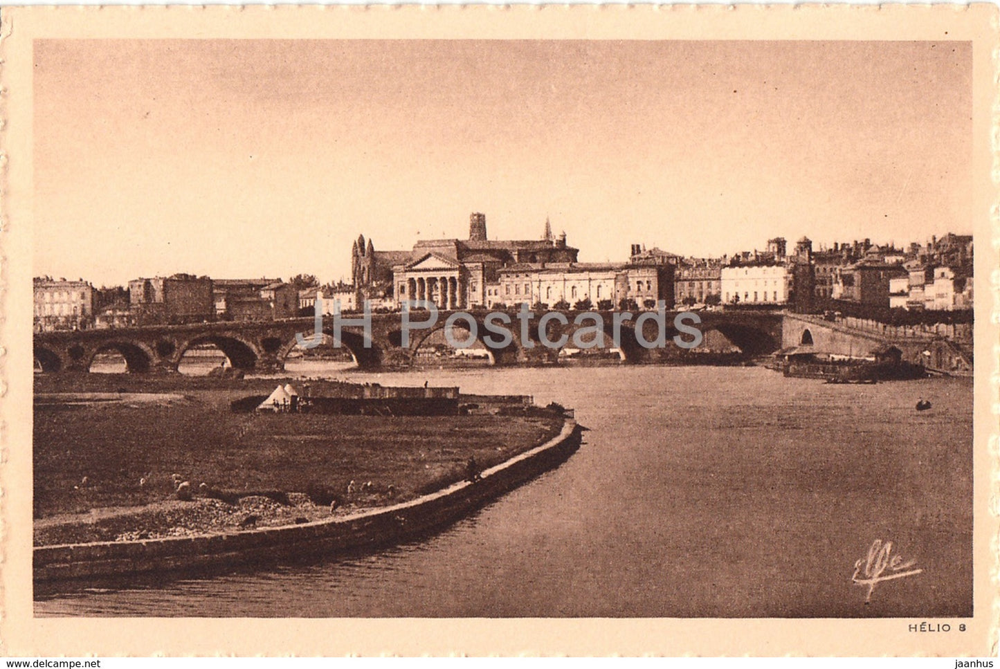 Toulouse - Le Pont Neuf  - La Garonne et la Prairie des Filtres - bridge - 113 - old postcard - France - unused - JH Postcards