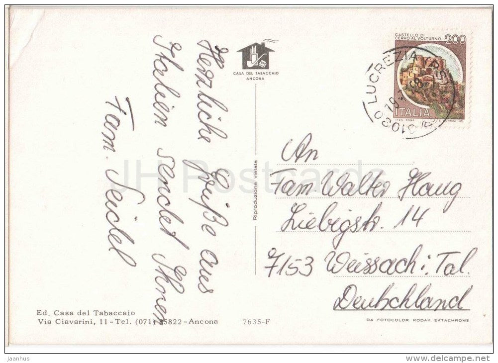 Souvenir delle Marche - Porto S. Giorgio , Urbino , Ancona , Tesi , Loreto - Marche - 5635-F - Italia - Italy - used - JH Postcards