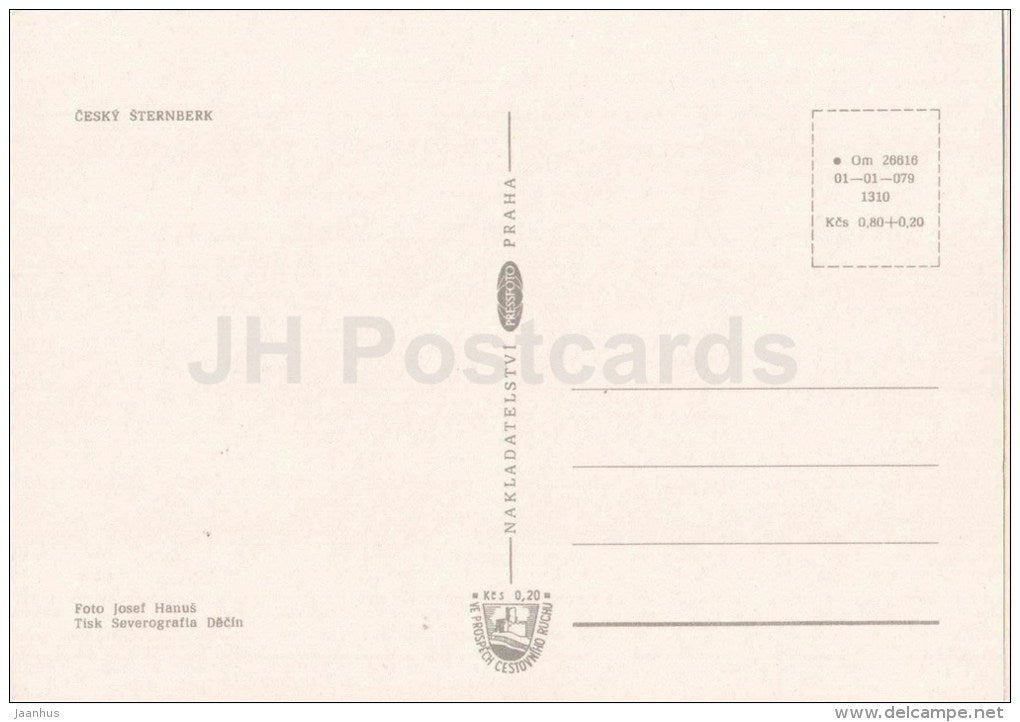 Cesky Sternberk castle - Czechoslovakia - Czech - unused - JH Postcards