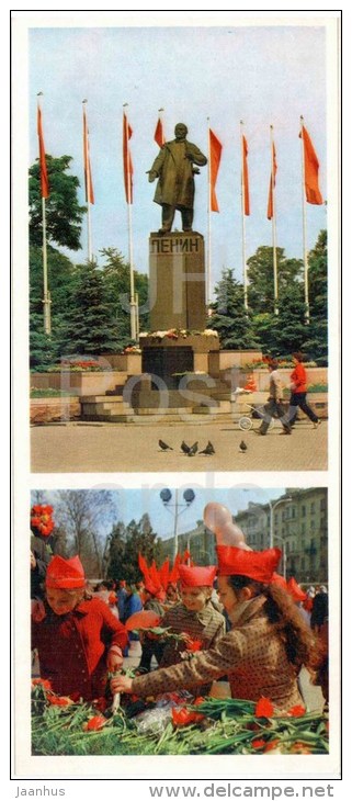 monument to Lenin - pioneers - Rostov-on-Don - Rostov-na-Donu - Russia USSR - 1974 - unused - JH Postcards