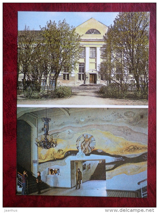 the study building at Vanemuine street - museum of zoology and geology - Tartu - 1982 - Estonia - USSR - unused - JH Postcards