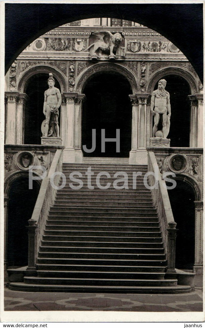 Architecture - staircase - old postcard - Italy - unused - JH Postcards