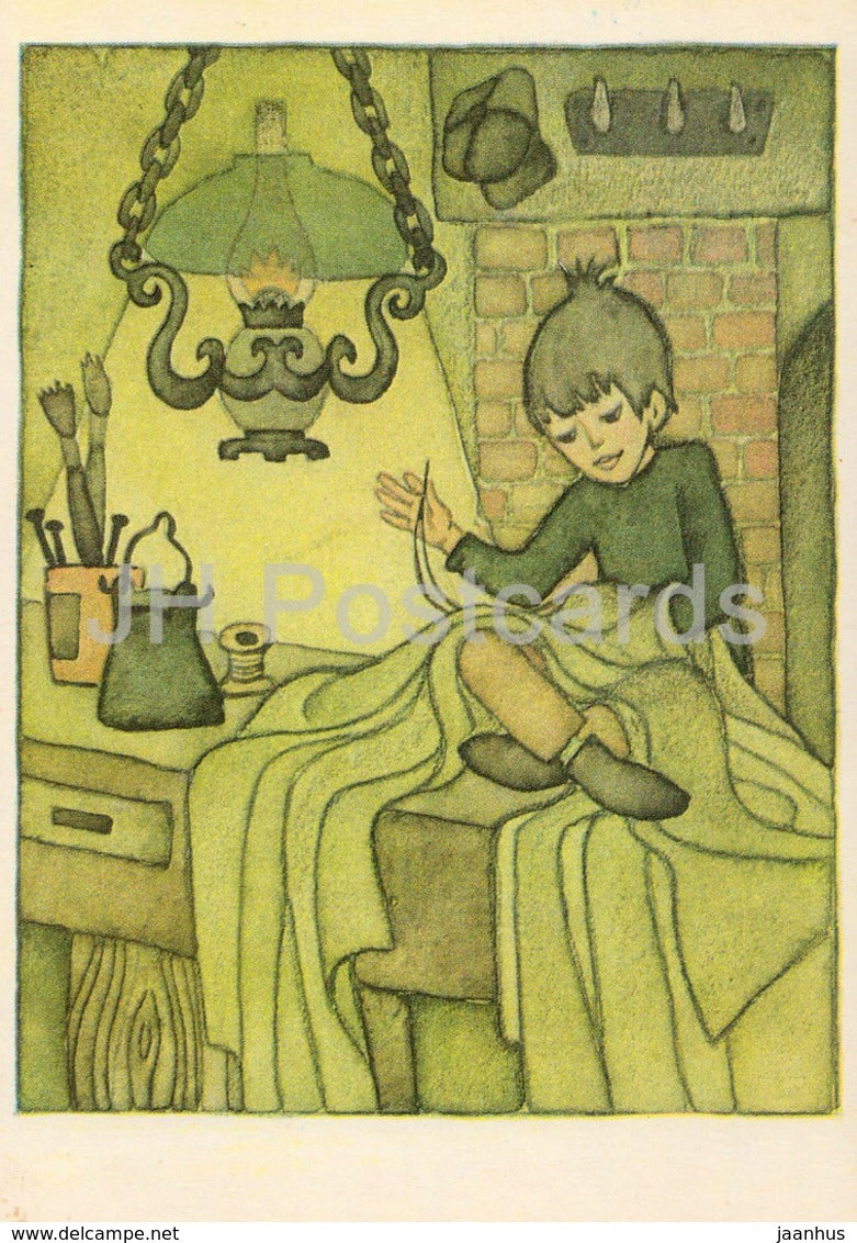 Karlsson-on-the-Roof by Astrid Lindgren - Boy - illustration by N. Poplavskaya - 1976 - Russia USSR - unused - JH Postcards