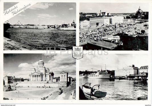 Helsinki - Helsingfors - City views - boat - ship - 1961 - Finland - used - JH Postcards