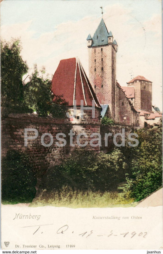 Nurnberg - Nuremberg - Kaiserstallung von Osten - old postcard - 1902 - Germany - used - JH Postcards