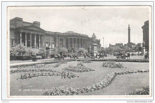 St John´s Gardens - Liverpool - England - UK - old postcard - sent from Liverpool to Estonia 1938 - used - JH Postcards