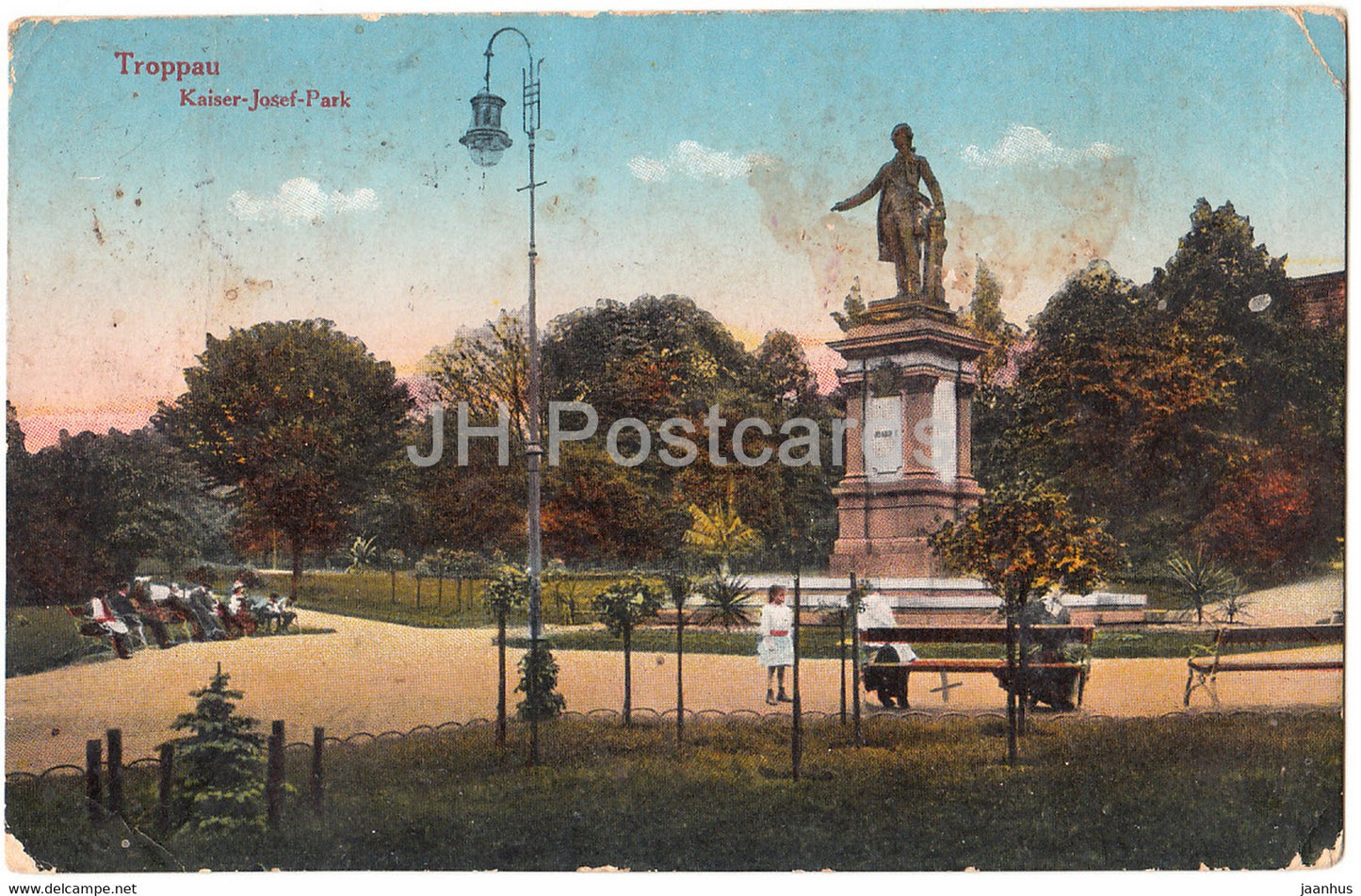 Troppau - Opava - Kaiser Josef Park - old postcard - 1920 - Czech Republic - used - JH Postcards
