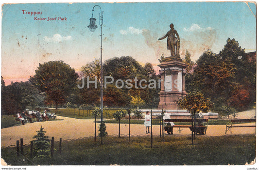 Troppau - Opava - Kaiser Josef Park - old postcard - 1920 - Czech Republic - used - JH Postcards