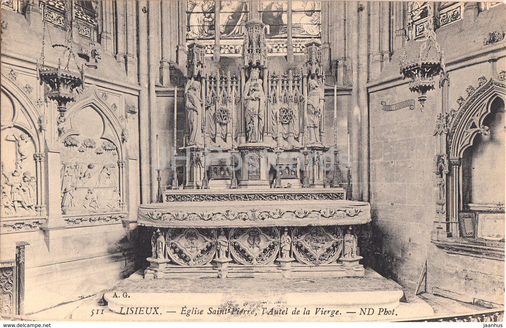 Lisieux - Eglise Saint Pierre  - l'Autel de la Vierge - church - 511 - old postcard - France - unused - JH Postcards