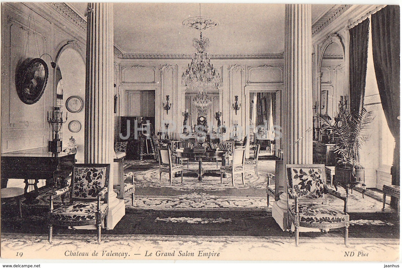 Chateau de Valencay - Le Grand Salon Empire - castle - 19 - old postcard - France - unused - JH Postcards