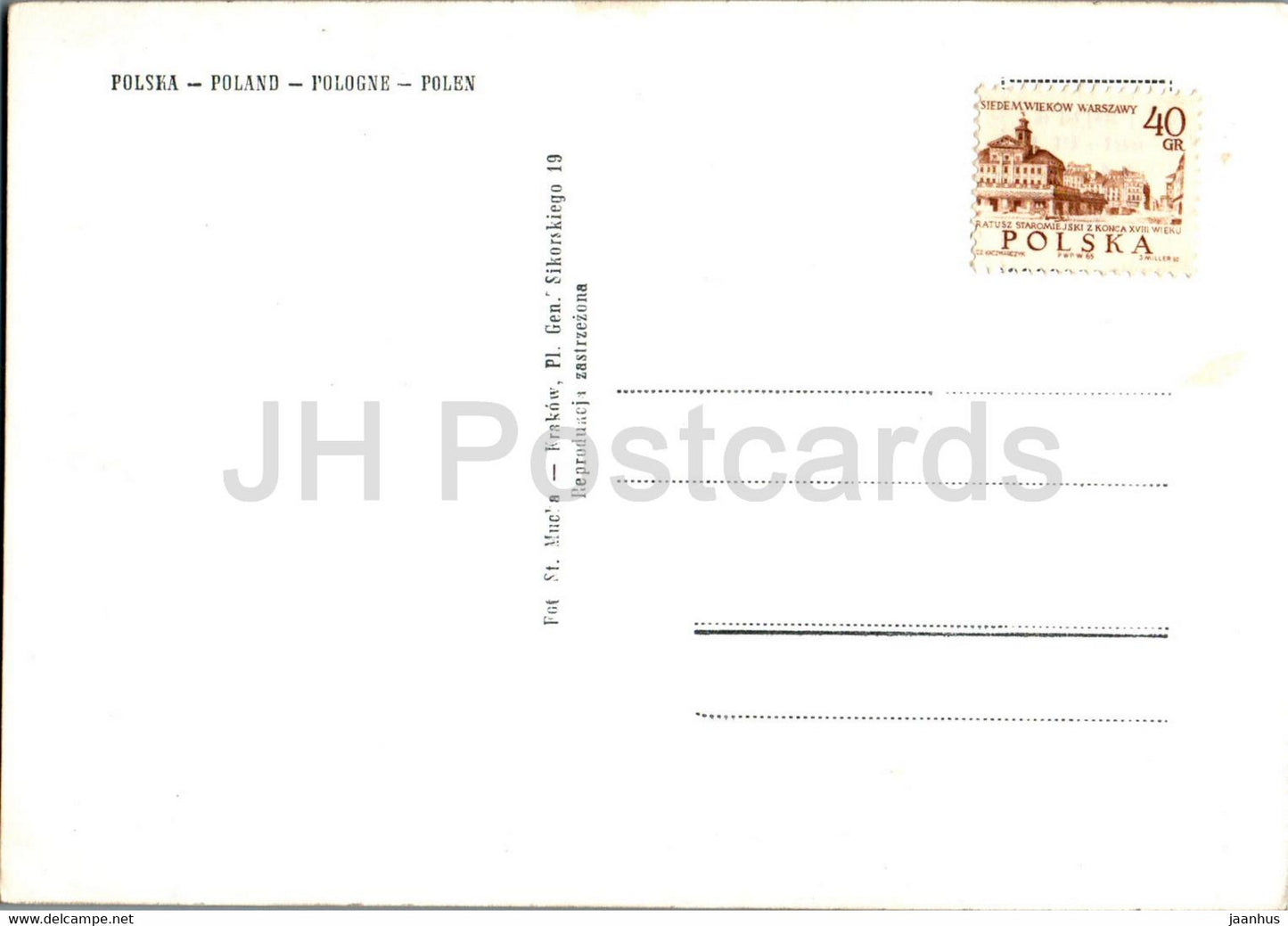 Krakow - Kosciol N D Marii w nocy spod arkad Sukiennic - Blessed Virgin Mary church - old postcard - Poland - unused